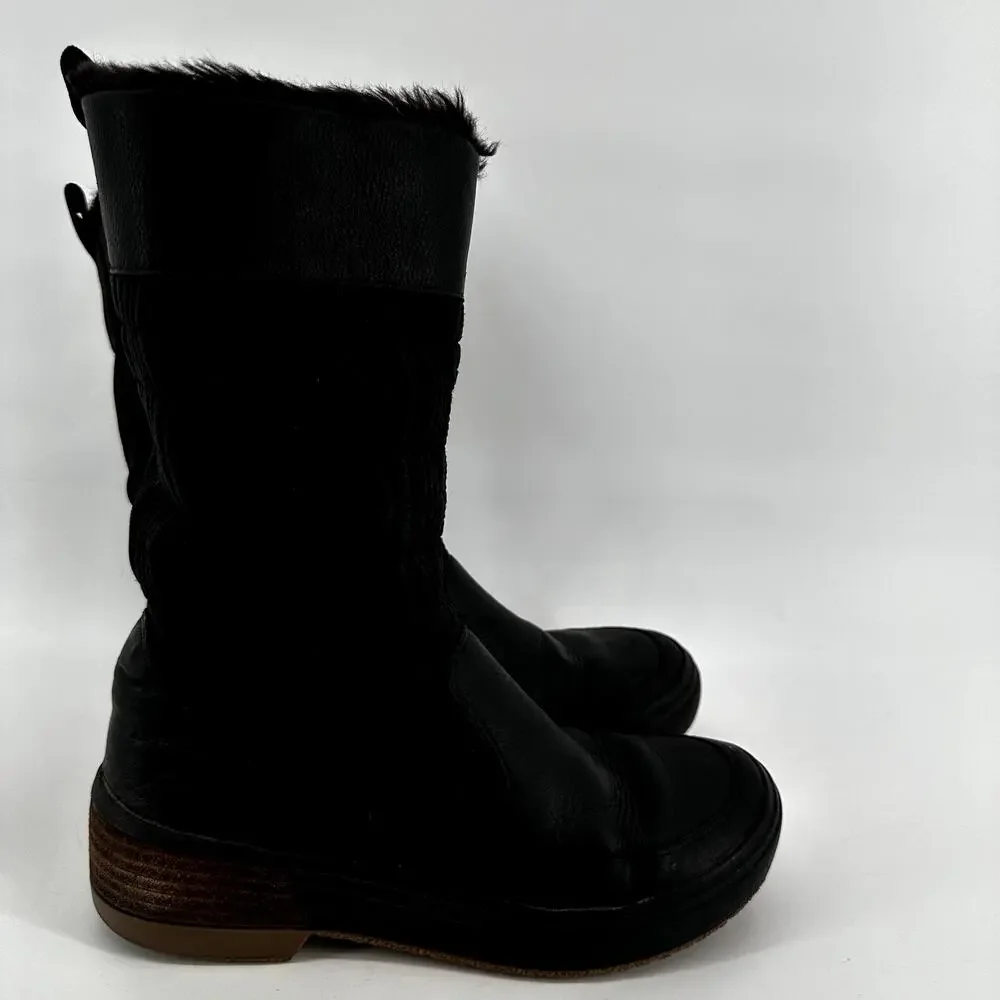 Merrell Haven Polar Zip WP Boots Pull On Waterproof Faux Fur Leather Black 6